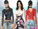Sims 4 — 220 - Floral lace top by sims2fanbg — .:220 - Floral lace top:. Top in 11 different colors. I hope you like it!