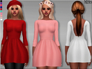 Sims 4 — S4 Voulez Vous Dress by Margeh-75 — A simple but elegant skater dress with 3 quarter length sleeves, semi