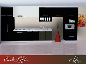 Sims 3 — Cavell Kitchen by Lulu265 — A modern kitchen that can be organized into many variations Fully CAStable