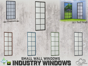 Sims 4 — Industry Windows Small Wall 1x1 Full by BuffSumm — Part of the *Build Industry Set* Created by BuffSumm @ TSR