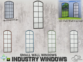 Sims 4 — Industry Windows Small Wall 1x1 Full Curved by BuffSumm — Part of the *Build Industry Set* Created by BuffSumm @
