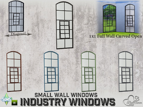 Sims 4 — Industry Windows Small Wall 1x1 Full Curved Open by BuffSumm — Part of the *Build Industry Set* Created by