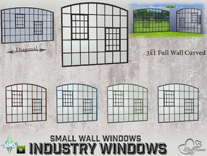 Sims 4 — Industry Windows Small Wall 3x1 Full Curved Close by BuffSumm — Part of the *Build Industry Set* Created by