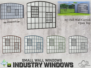 Sims 4 — Industry Windows Small Wall 3x1 Full Curved Open Top by BuffSumm — Part of the *Build Industry Set* Created by