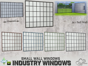 Sims 4 — Industry Windows Small Wall 3x1 Full by BuffSumm — Part of the *Build Industry Set* Created by BuffSumm @ TSR