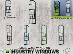 Sims 4 — Industry Windows Small Wall 1x1 Tall Curved Open by BuffSumm — Part of the *Build Industry Set* Created by