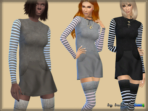 Sims 4 — Set Strips by bukovka — A set of clothes for women from teenager to adulthood, 3 staining option installed