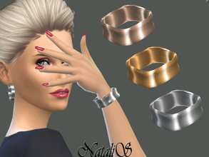 Sims 4 — NataliS_Hoop rectangular bracelet by Natalis — Metal hoop rectangular bracelet. FT-FA-YA 3 colors