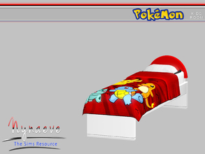 Sims 3 — Pokemon Bed by NynaeveDesign — Pokemon Bedroom - Pokemon Bed Located in: Comfort - Beds Price: 2000 Tiles: 2x1