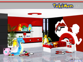 Sims 3 — Pokemon Kids Room by NynaeveDesign — A Pokemon themed lively kid's room, which incorporates playful design and