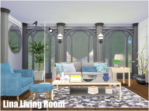 Sims 4 — Lina Living Room by QoAct — QoAct Design Workshop | 2016 Living Room Collection Set Content: - Lina Large End