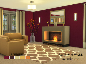 Sims 4 — Autumn Wall by sharon337 — Wall in 5 different Autumn colors in all 3 wall heights, created for Sims 4, by