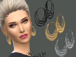 Sims 4 — NataliS_Mesh Hoop Earrings by Natalis — Wire mesh hoop earrings. FT-FA-YA 3 colors
