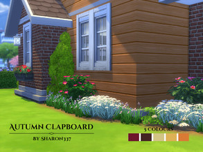 Sims 4 — Autumn Clapboard by sharon337 — Clapboard in 5 different Autumn colors in all 3 wall heights, created for Sims