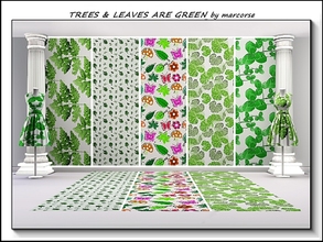 Sims 3 — Trees and Leaves are Green_marcorse by marcorse — Five selected patterns with tree/leaf motifs. Lily Pad and