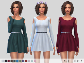Sims 4 — Wisteria Dress  by Metens — Comes in 12 colours. Mesh with permission by Sims2fanbg -