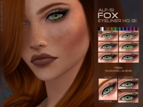 Sims 4 — Fox - Eyeliner 05 B HQ by Alf-si — - teen + ; - humans and aliens; - 22 colors; - HQ compatible; - custom