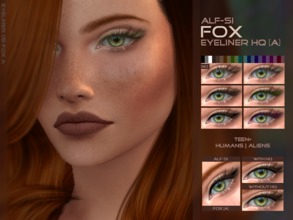 Sims 4 — Fox - Eyeliner 05 A HQ by Alf-si — - teen + ; - humans and aliens; - 22 colors; - HQ compatible; - custom