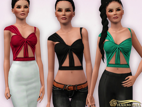 Sims 3 — Passionate Bodycon Cropped Top by Harmonia — 3 Variations. Recolorable