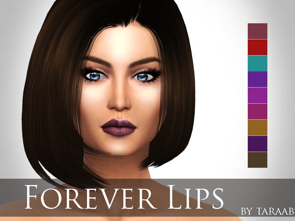 Sims 4 — Forever Lips by taraab — A new lip design with 9 colors. Available for sims aged teen to elder. Has its own
