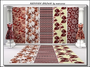 Sims 3 — Reddish-Brown_marcorse by marcorse — Five selected Fabric patterns in varying shades of red/brown. [if you don't