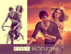 Sims 3 — Bicycle Day Poses by Storia_Studios — Hello! It's my first pose and is about a couple on a happy bike ride and