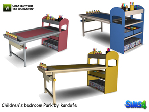 Sims 4 — kardofe_Children's bedroom park_Desk by kardofe — Writing desk with everything you need to do many crafts, in
