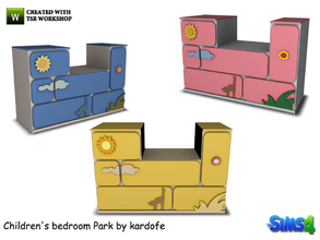 Sims 4 — kardofe_Children's bedroom park_Dresser3 by kardofe — Child comfortable with many drawers of different sizes and