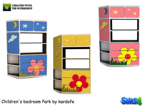 Sims 4 — kardofe_Children's bedroom park_Shelving by kardofe — Children's shelving with many drawers and children's