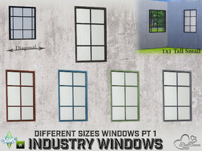 Sims 4 — Industry Windows 1x1 Tall Small by BuffSumm — Part of the *Build Industry Set* Created by BuffSumm @ TSR