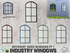 Sims 4 — Industry Windows 1x1 Tall Curved Small by BuffSumm — Part of the *Build Industry Set* Created by BuffSumm @ TSR