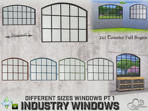Sims 4 — Industry Windows 2x1 Curved Bogen by BuffSumm — Part of the *Build Industry Set* Created by BuffSumm @ TSR