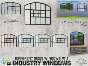 Sims 4 — Industry Windows 2x1 Counter Curved Close by BuffSumm — Part of the *Build Industry Set* Created by BuffSumm @