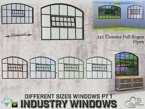 Sims 4 — Industry Windows 2x1 SW Counter Curved Open by BuffSumm — Part of the *Build Industry Set* Created by BuffSumm @