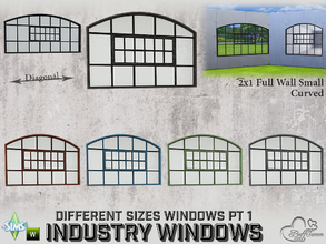 Sims 4 — Industry Windows 2x1 Full Curved Small Close by BuffSumm — Part of the *Build Industry Set* Created by BuffSumm