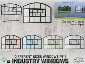 Sims 4 — Industry Windows 2x1 Full Curved Small Open by BuffSumm — Part of the *Build Industry Set* Created by BuffSumm @