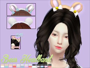 Sims 4 — Yume - Bear Headband by Zauma — Hello! ^^ New cute bear with bells and bows headband for females avaliable on
