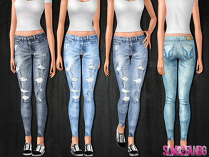 Sims 3 — 466 - Ripped skinny jeans by sims2fanbg — .:466 - Ripped skinny jeans:. Jeans in 4 recolors, Recolorable. I hope