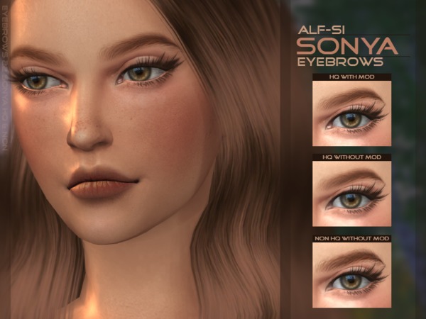 Sims 4 — Sonya - Eyebrows HQ & Non HQ by Alf-si — - child + ; - humans; - 24 colors; - custom thumbnail. HQ version