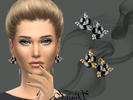 Sims 4 — NataliS_Onyx flower earrings by Natalis — Black onyx flower earrings. FT- FA- FE 2 colors.