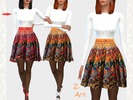 Sims 4 — Fall Colors by Zuckerschnute20 — A long-sleeved dress with colorful pleated skirt and soft flock printing on the