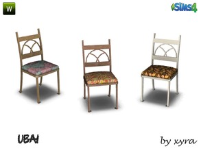Sims 4 — xyra Ubai chair by xyra332 — chair, new mesh is in 3 different colors, belongs to the set Ubai