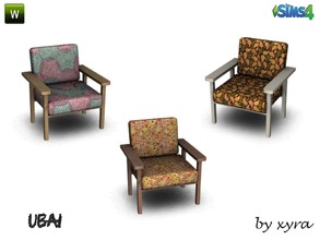 Sims 4 — xyra Ubai armchair by xyra332 — armchair, new mesh is in 3 different colors, belongs to the set Ubai