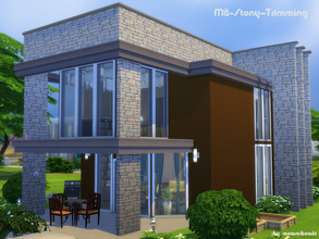 Sims 4 — MB-Stony_Trimming by matomibotaki — Little compact family house, with 2 floor and basement. Details: Kitchen,