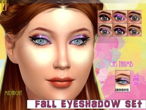 Sims 4 — Fall Eyeshadow Set_ E1 by -KaiSims- — Fall Eyeshadow Set _ EI First Row Names: Crow, Midnight, Dusk Second Row: