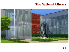 Sims 4 — The National Library by carvalholaryssa — The library has a hall with double height, reception, bathrooms on