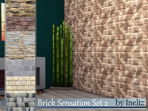 Sims 4 — Brick Sensation Set 2 by Ineliz — A set of brick patterns (8) in single color.