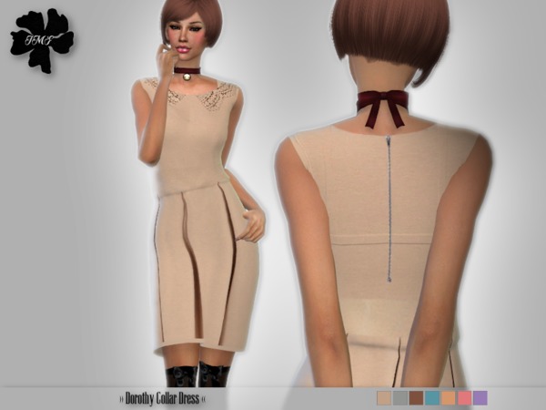 Sims 4 — IMF Dorothy Collar Dress by IzzieMcFire — This Dorothy Collar Dress with a 60's vibe, comes in 7 colors. I've
