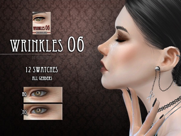 Sims 4 — Wrinkles 06 by RemusSirion — Wrinkles 06 for female and male sims! These were suggested by Wolfi-sama first