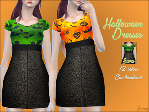 Sims 4 — Yume - Halloween Dresses by Zauma — Hello! :) Today i have more Halloween cc, this time some casual dresses with